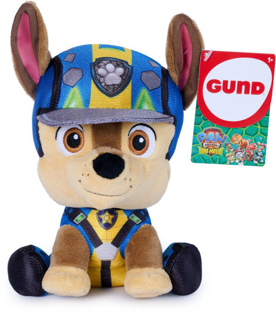 Paw Patrol Gund : Peluche The Dino Movie de Chase, peluche sous licence officielle, marchandise de film, 15,2 cm