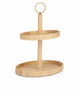 Plateau de service Arti casa à 2 étages - étagère avec poignée pour snacks et snacks - plateau plateau ø27,5 cm et ø23,5 cm - hauteur 40 cm - naturel
