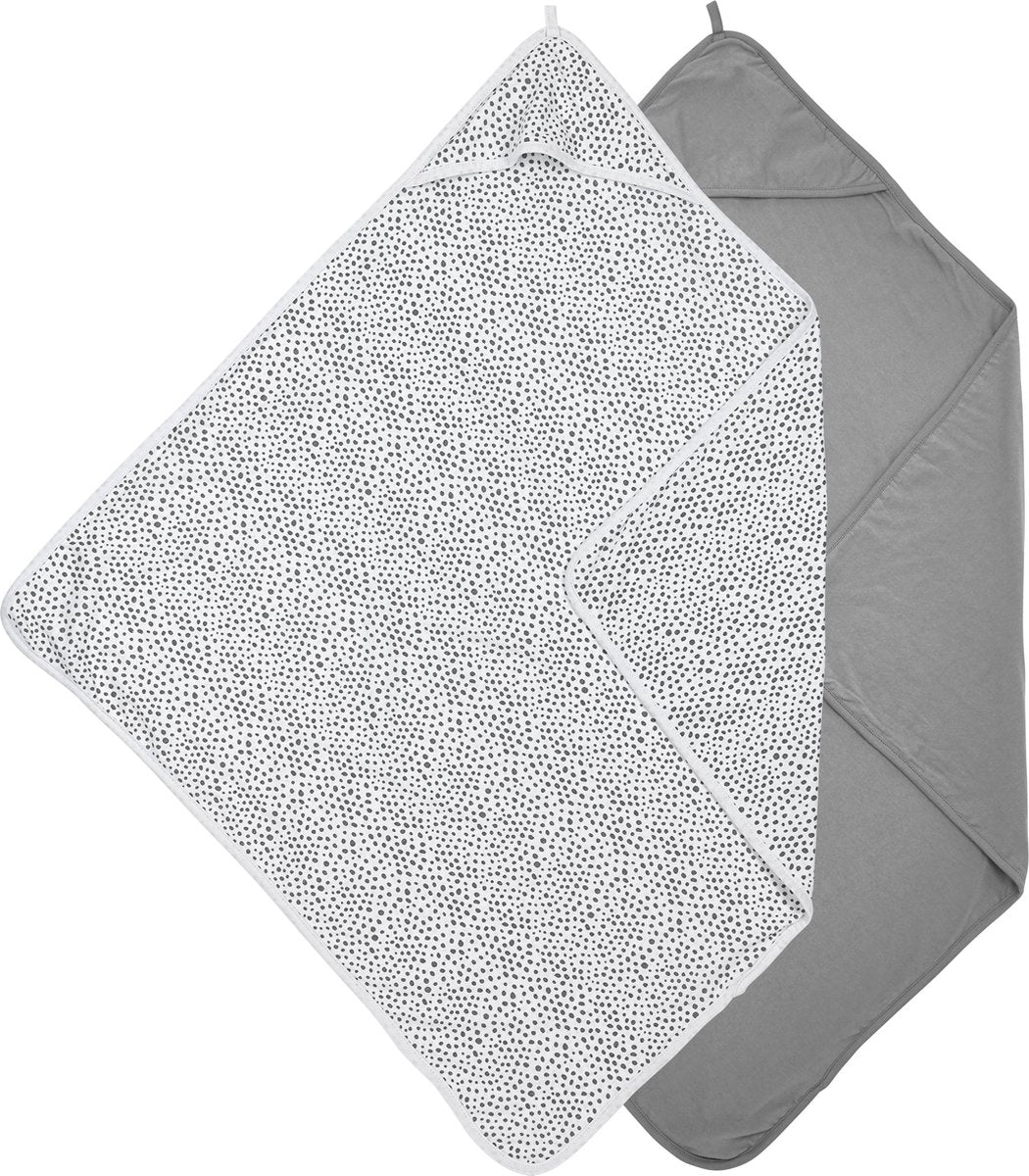 Cape de bain Meyco bébé guépard uni - pack de 2 - gris - 80x80cm