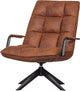 Fauteuil pivotant Woood Jouke - cuir artificiel - cognac - 96x70x85