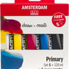 Ensemble primaire de peinture acrylique Bruynzeel Amsterdam série standard 120 ml, 5 pcs. + 3 becs doseurs
