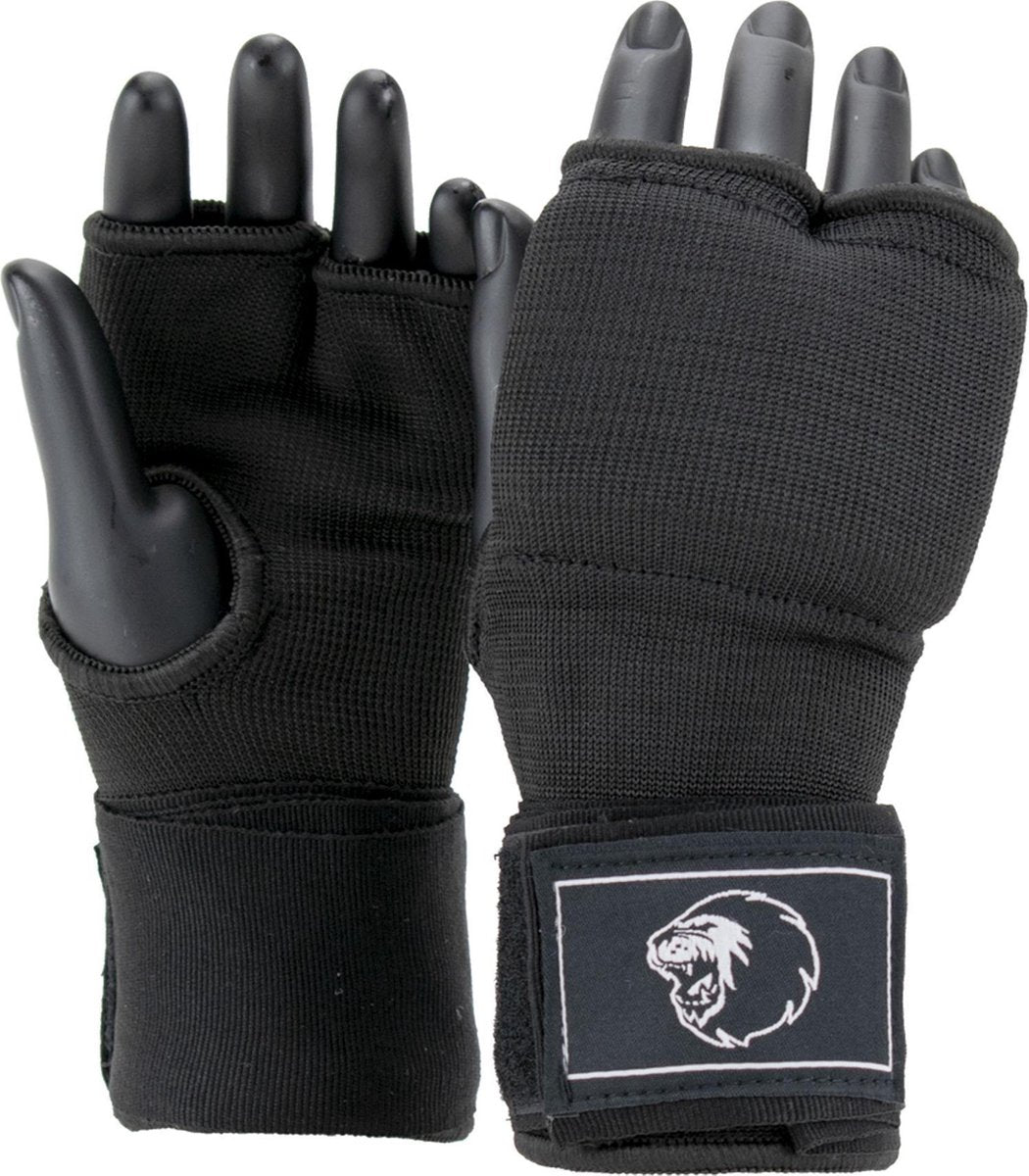 Sous-gants Super Pro Combat Gear avec bandage noir et blanc moyen