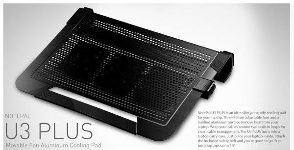 Cooler Master R9-NBC-U3PK-GP Notepal U3 Plus PAD DE COLIGHING INPORTOP [noir]