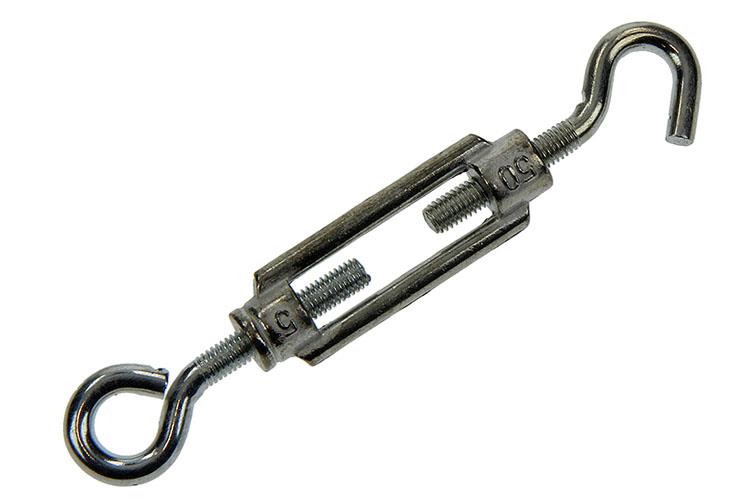 Mack 1006870 - 2 tendeurs : oeil + crochet galvanisé m5x50mm bl | 5 pièces