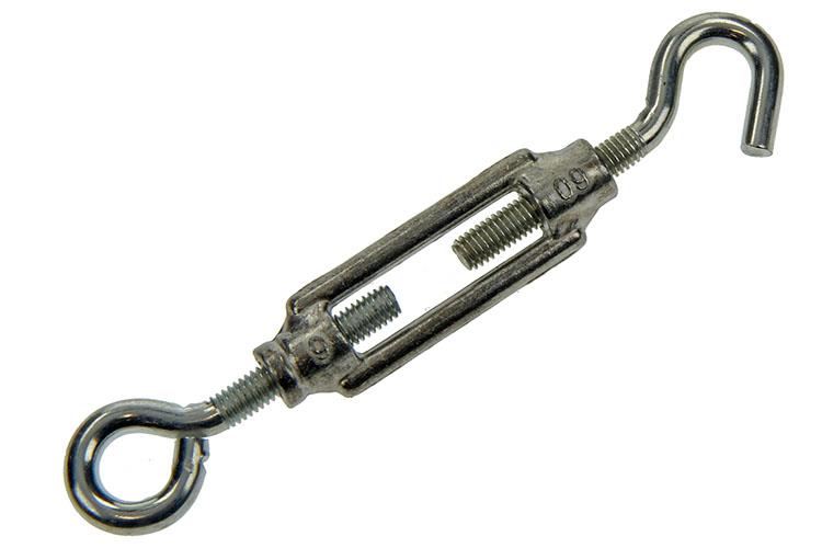 Mack 1006872 - 2 tendeurs : oeil + crochet galvanisé m6x60mm bl | 5 pièces