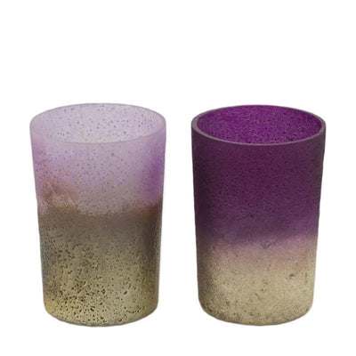 Dijk natural collections photophore verre 6x6x8cm violet