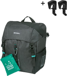Basil Discovery 365D Sac à vélo unique L - Sac à vélo unique sportif et léger - 20L - mêlée noire
