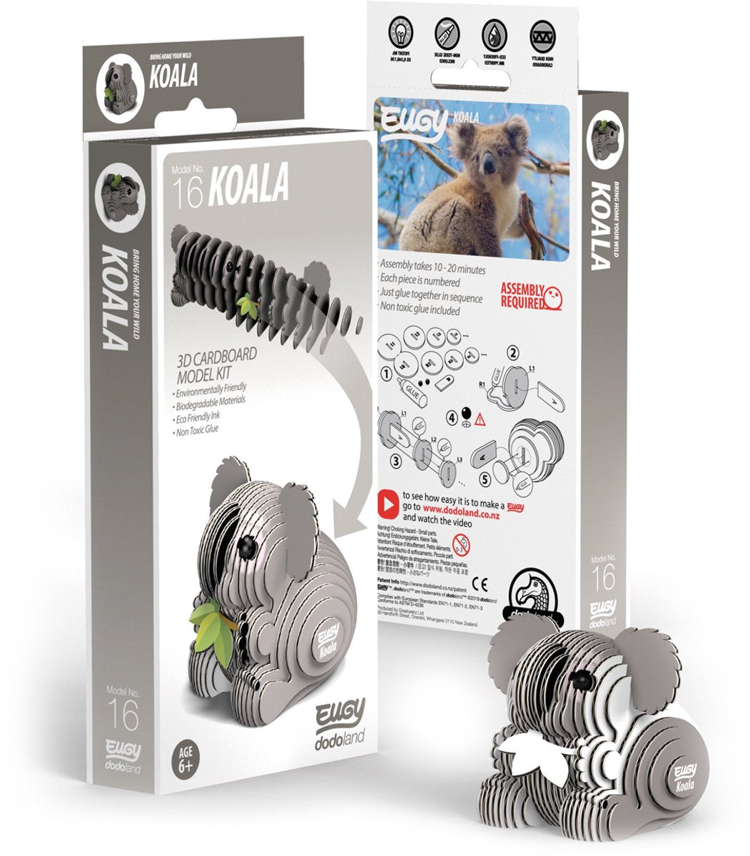 Puzzle 3D Eugy - koala - animaux sauvages - durable - collectionnez-les tous - 6 ans