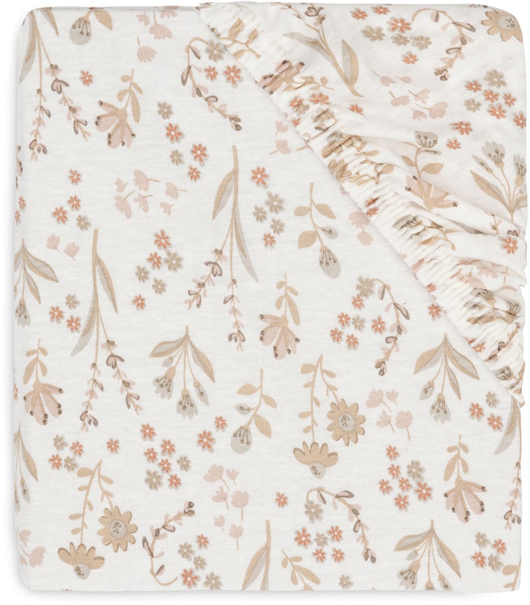 Jollein bébé - drap housse jersey 70 75x140 150cm - lit bébé - coton doux - fleuri