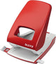 Perforatrice de bureau Leitz nexxt - perfore jusqu'à 40 feuilles - pour dossiers et classeurs à anneaux - idéale pour le bureau à domicile - rouge
