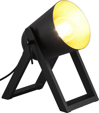 Rl live your light reality marc - lampe de table - noir-or - excl. 1x e27 4,9 w - interrupteur à cordon