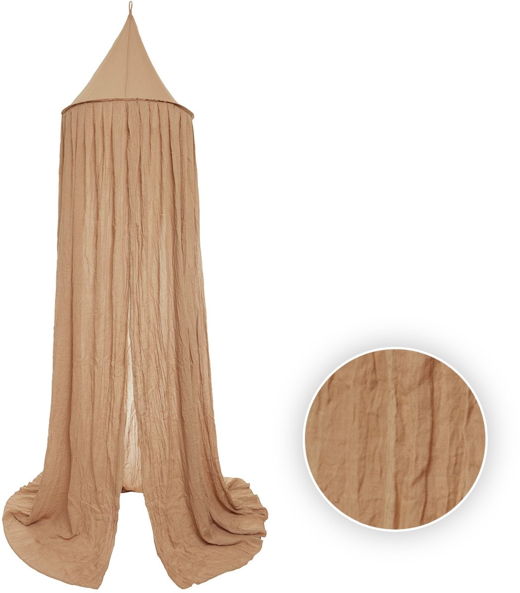 Jollein - moustiquaire bébé vintage (biscuit) - coton - polyester - moustiquaire bébé, ciel de lit - 245cm
