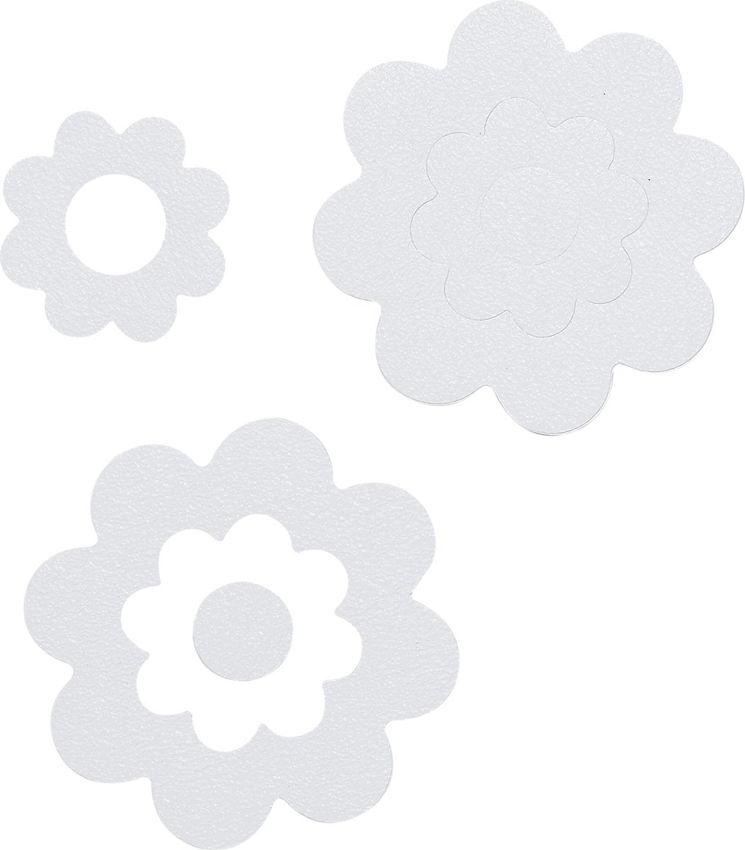 Sealskin - fleur de bain - autocollants antidérapants - vinyle - 7 pièces - blanc