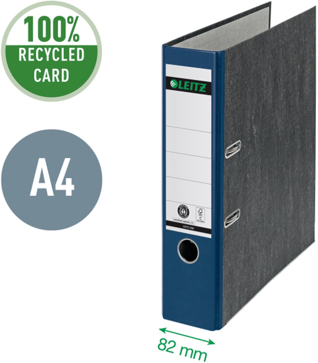 Dossier Leitz 180° nuageux a4 - 80mm - 100% recyclé - bleu - 3 pièces