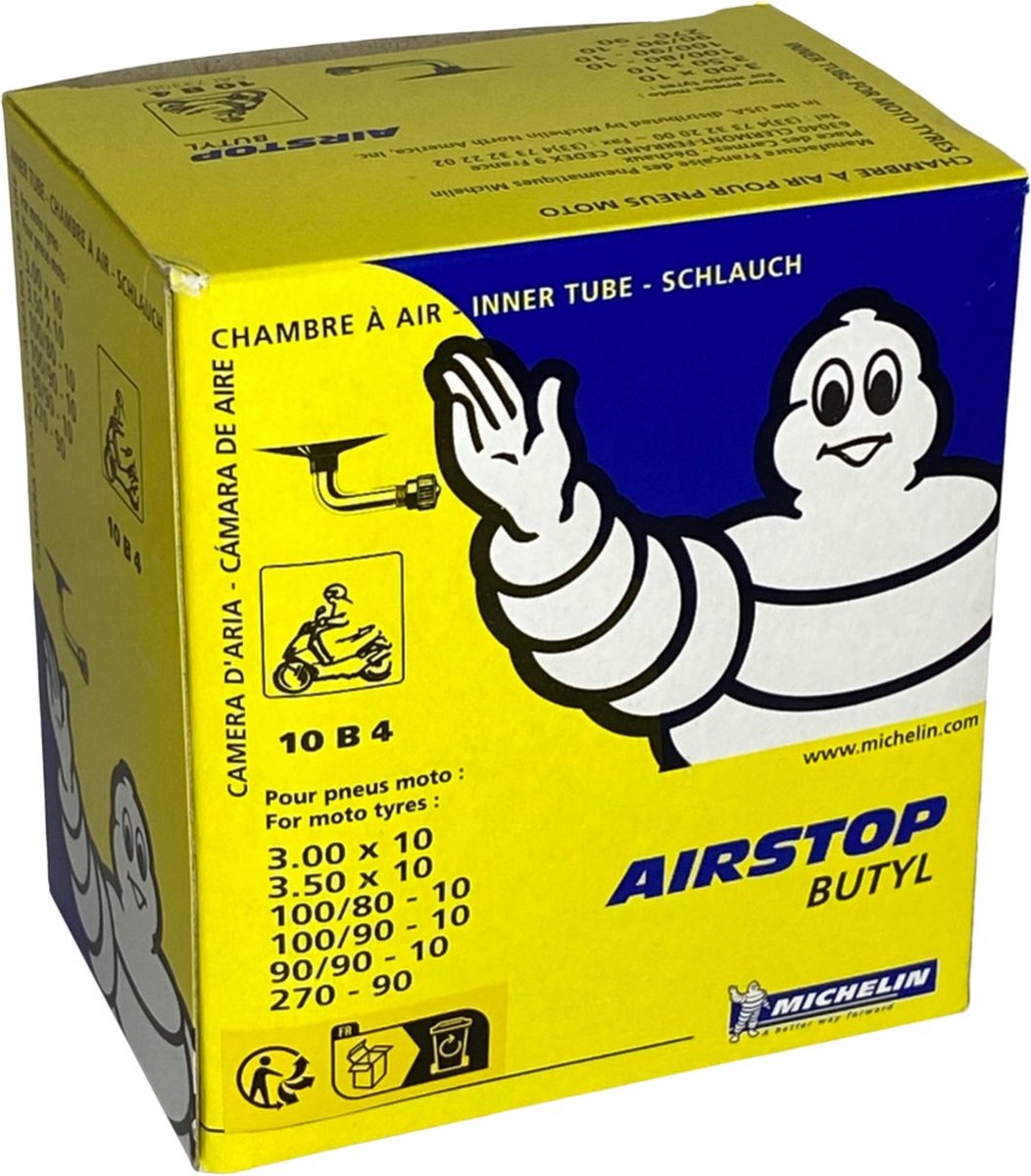 Chambre à air Michelin 300 350-10 valve à crochet