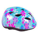 Volare le casque de vélo pour enfants XS Fleurs roses bleues 47-51 cm supplémentaires supplémentaires - afbeelding 1