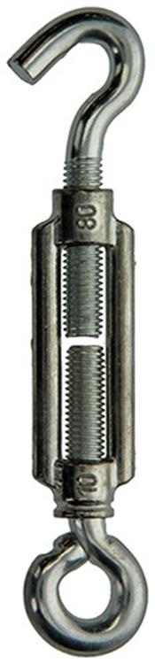 Mack 1008496 - 1 œillet tendeur + crochet m10 x 80mm galvanisé | 10 pièces