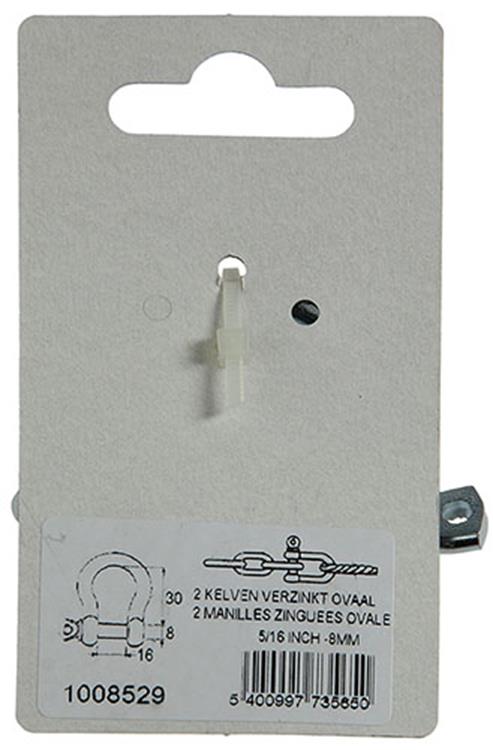 Mack 1008529 - 2 mors ovales 8mm galvanisés | 10 pièces