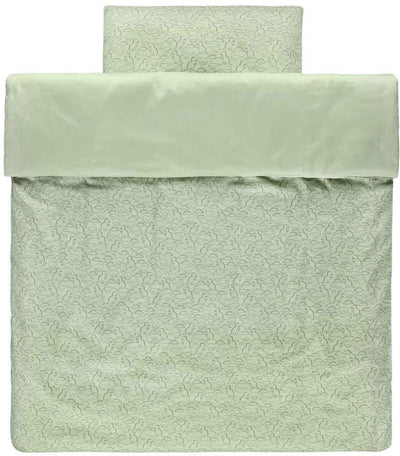 Housse de couette Trixie pour lit en coton bio audacieux vert dinosaure.