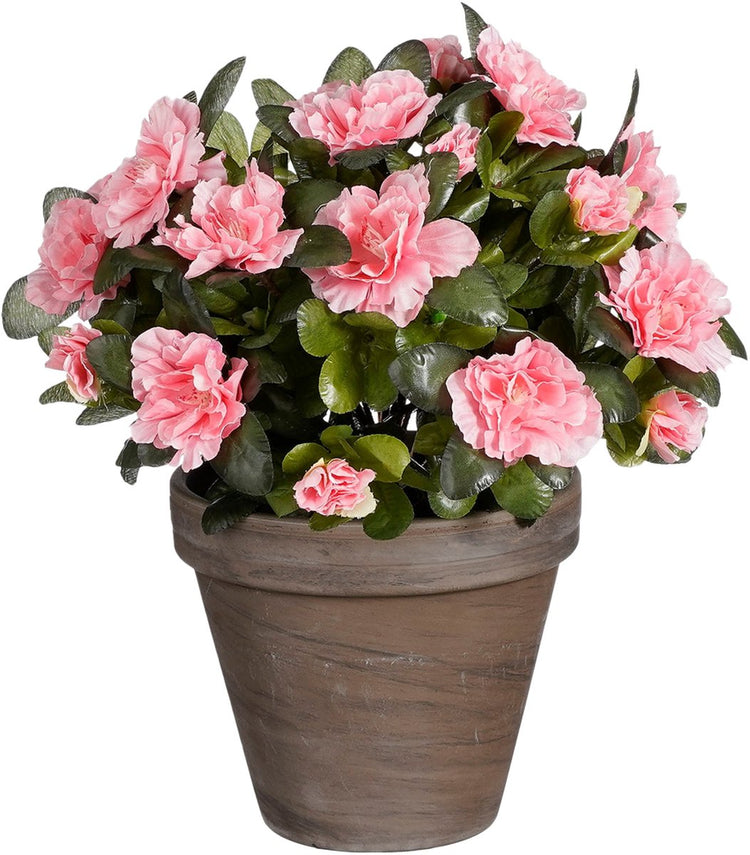 Plante artificielle décorations Mica - azalée - pêche - en pot - 31 cm - fausses plantes