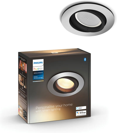 Spot encastrable Philips Hue Milliskin - lumière blanche chaude à froide - 1 pièce - aluminium - rond