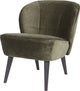 Fauteuil Sara Woood - velours - vert chaud - 71x59x70