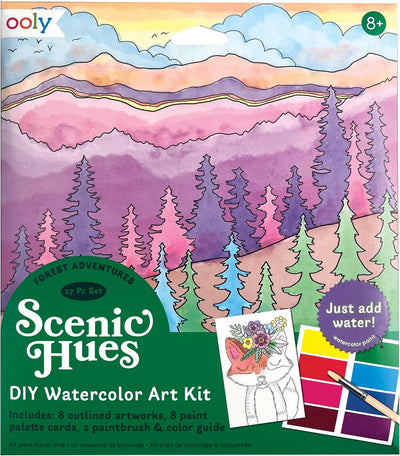 Ooly - teintes pittoresques - bricolage kit d'art aquarelle - aventure en forêt