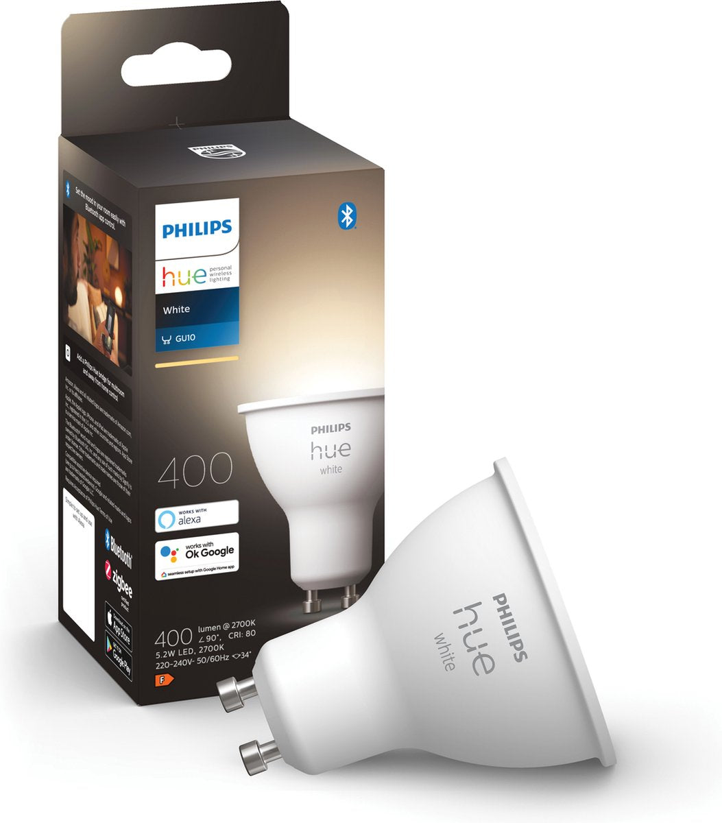 Philips hue spot - lumière blanche chaude - 1 paquet - gu10