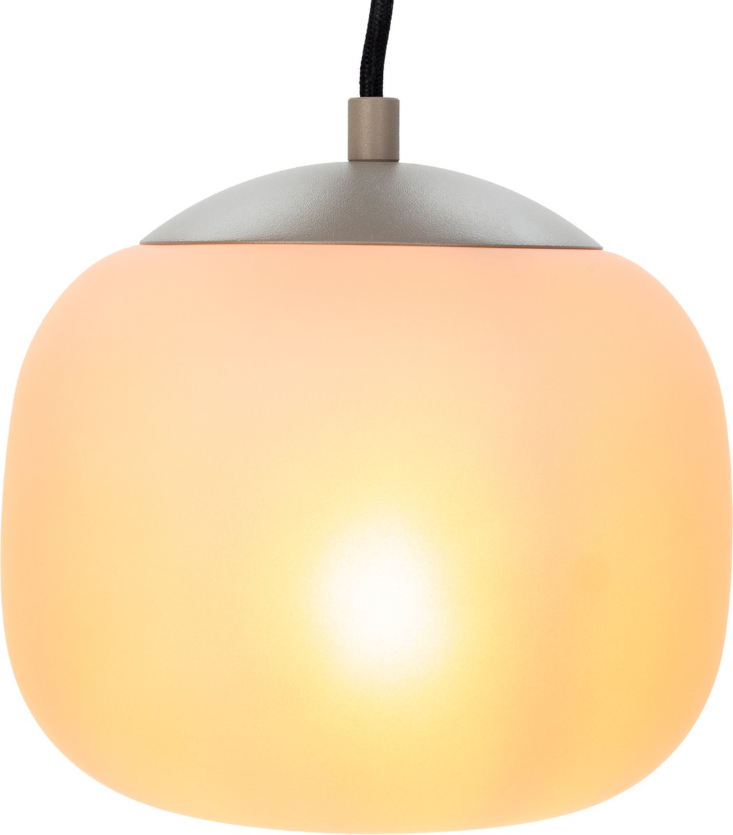 Lampe à suspension Eglo cominio - e27 - ø 18,5 cm - couleur sable | taupe - verre