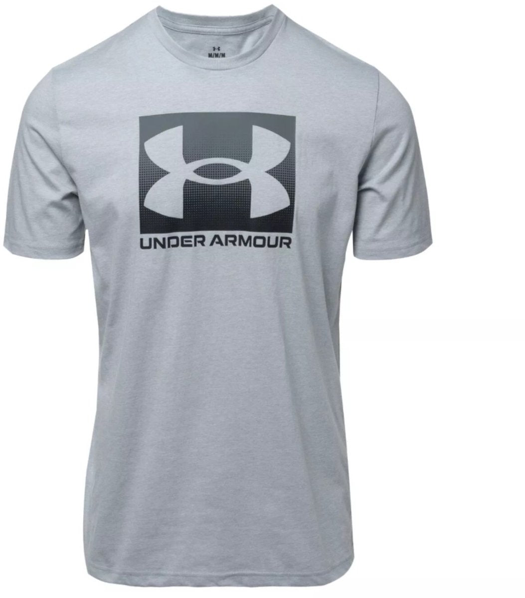 Under Armour UA M Boxed Sports Updated SS-Gry Chemise de sport pour hommes - Mod Grey Light Heather - Noir