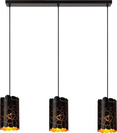 Lucide almelo - lampe suspendue - 3xe27 - noir