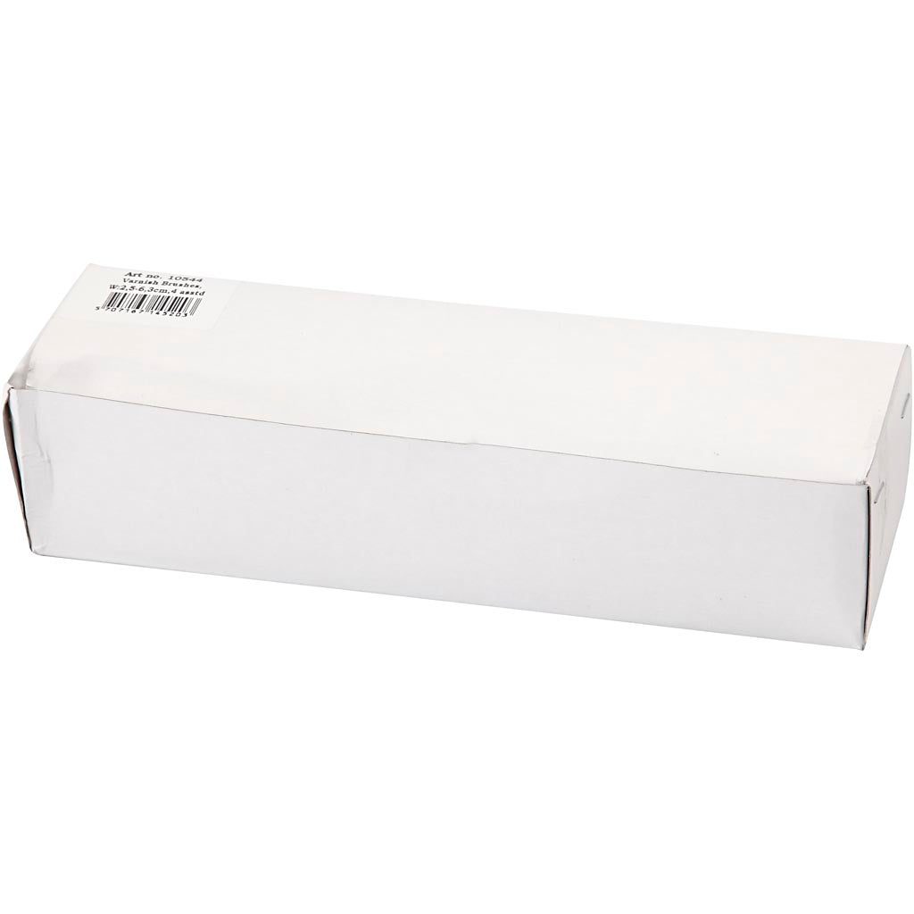 Pinceaux à vernis Creativ company, l : 19,5-21 cm, l : 25-63 mm, plats, 4 pièces 1 boîte