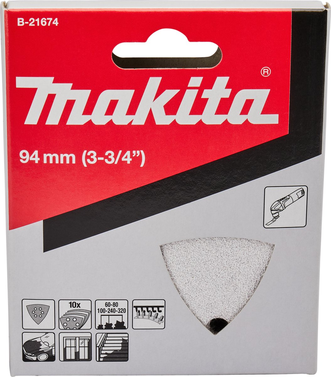 Accessoires Makita feuille abrasive k60 k80 k100 k240 k320 velcro blanc - b-21674 - b-21674