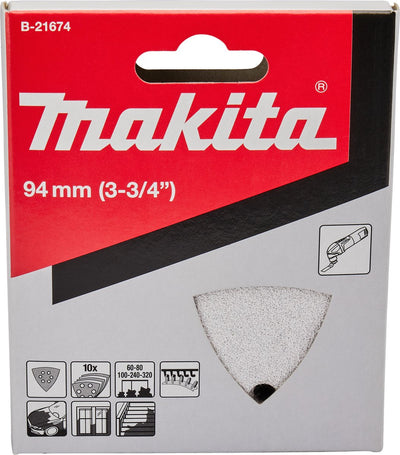 Accessoires Makita feuille abrasive k60 k80 k100 k240 k320 velcro blanc - b-21674 - b-21674