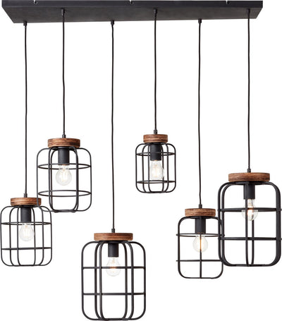 Brilliant Gwen - suspension - E27 max 6x40W - bois noir