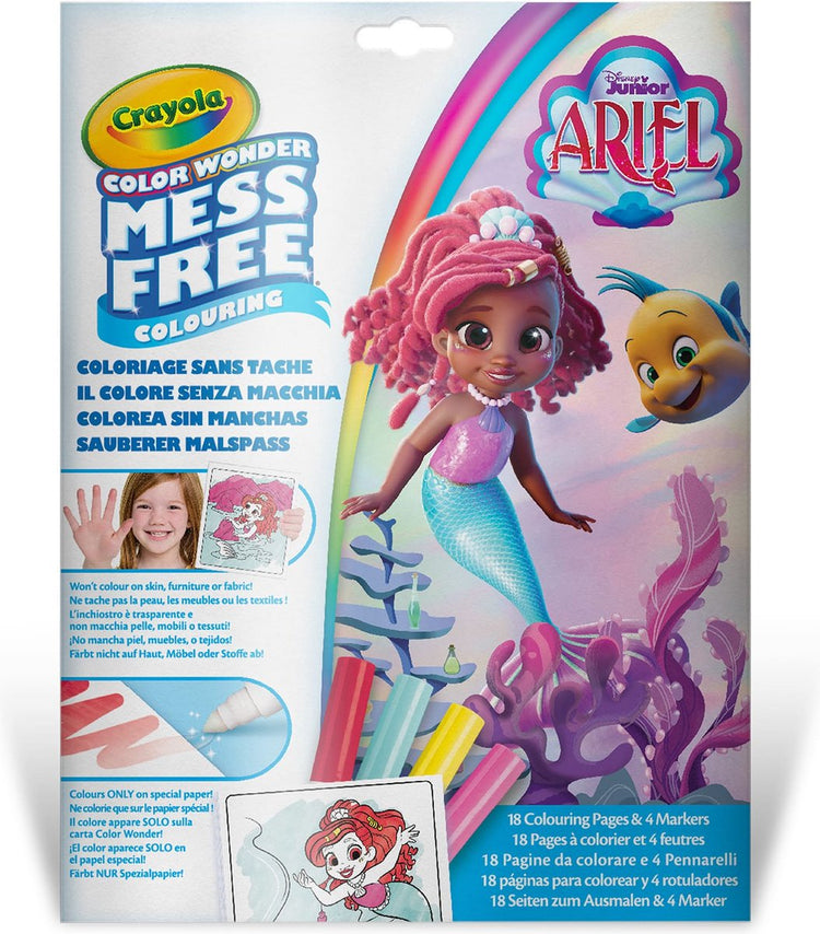 Crayola - color wonder - livre de coloriage - disney junior ariel - pages à colorier et marqueurs