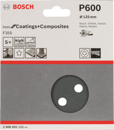 Feuille abrasive Bosch 5 ø125 meilleurs revêtements 8 600