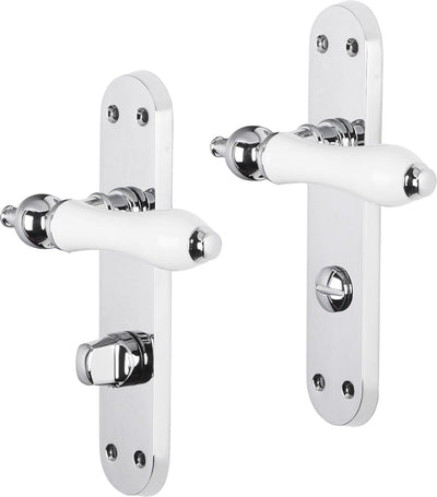 Tabouret Impresso Brisbane avec bouclier ovale WC63 à vis chrome blanc