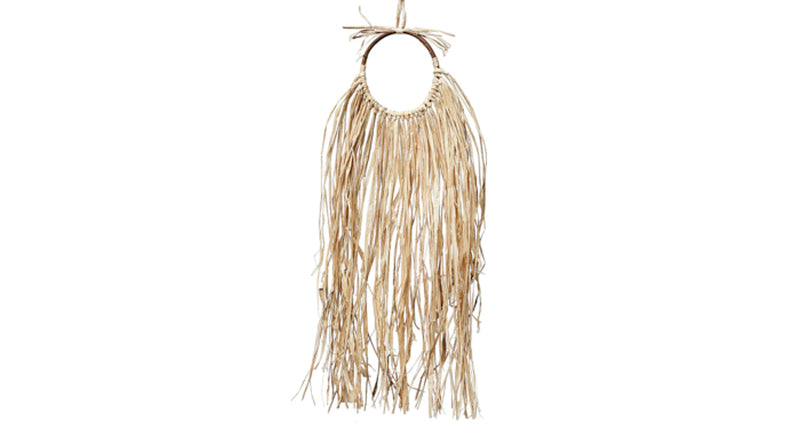 Décoration murale raphia rotin cercle 70 cm | 18 pièces