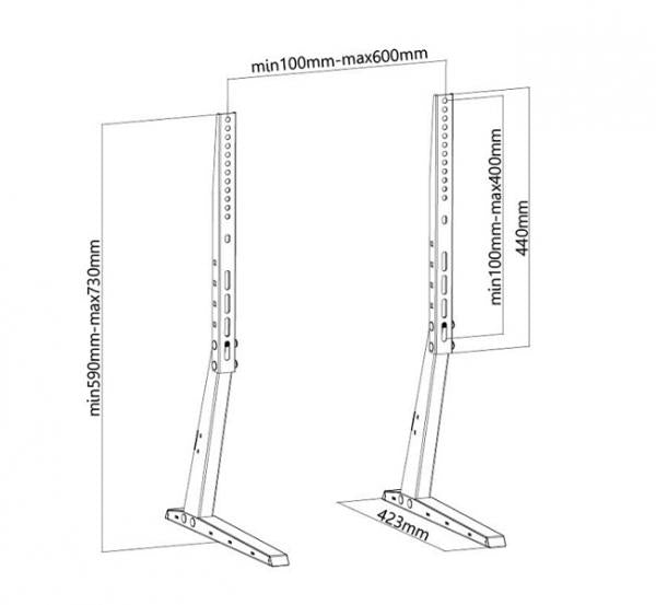 Neomounts NeoMounts FPMA-D1240BLACH FLATSEREN BUREAUSEUN jusqu'à 70, 35 kg, 100x100 600x400 mm,