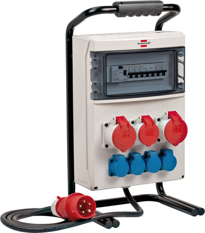 Bloc de distribution électrique portable Brennerstuhl (prises 2x32a + 1x16a cee, câble 2m, pour utilisation sur chantier et utilisation permanente en extérieur, avec fiche fi)