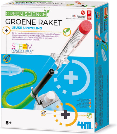 4m science et jeux - construisez votre propre fusée verte - kit de construction - kidzlabs green science - 5+