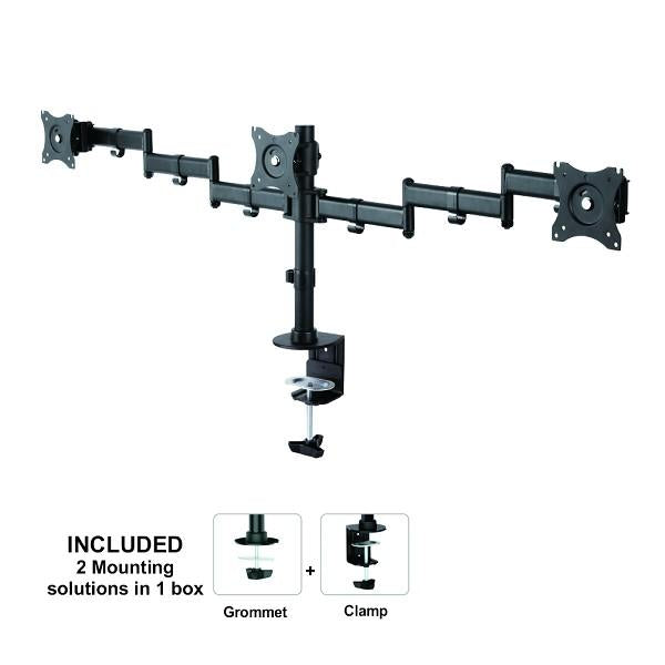 Neomounts NeoMounts NM-D135D3BLACK NEOMOCTS TRIPLE BURIS MONT, 3X 10-27, 24 kg, inclinaison tournure,
