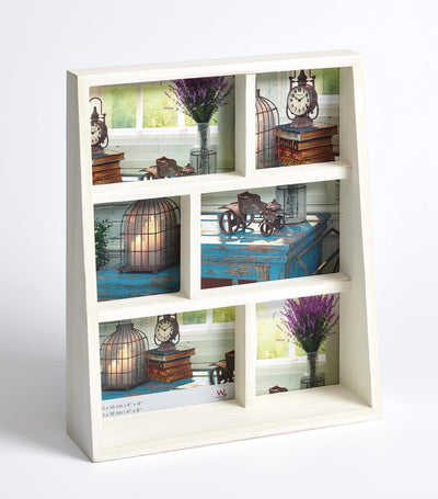 Walther rustique - cadre photo - format photo 3x10x10 cm + 3x10x15 cm - blanc