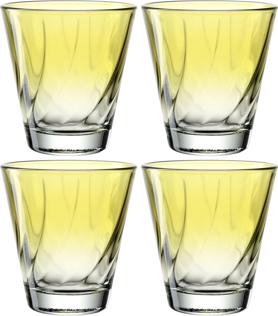 Verre à boire Leonardo twist 215ml jaune - set 4