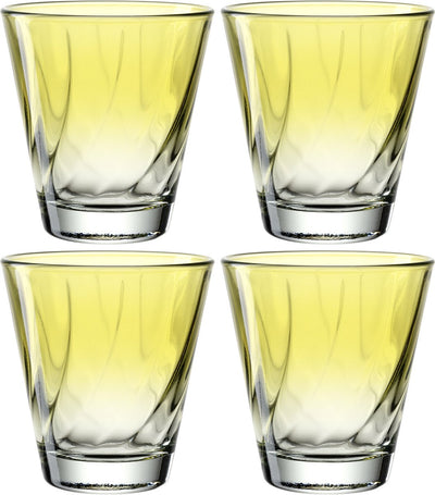 Verre à boire Leonardo twist 215ml jaune - set 4