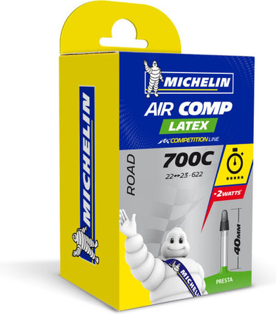 Chambre à air Michelin 28” – aircomp latex a1 – valve française (presta) – longueur de valve : 40mm – taille etrto : 22 23-622