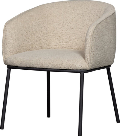 Chaise de salle à manger Woood Leon - bouclé - mélange naturel - 77x61x63