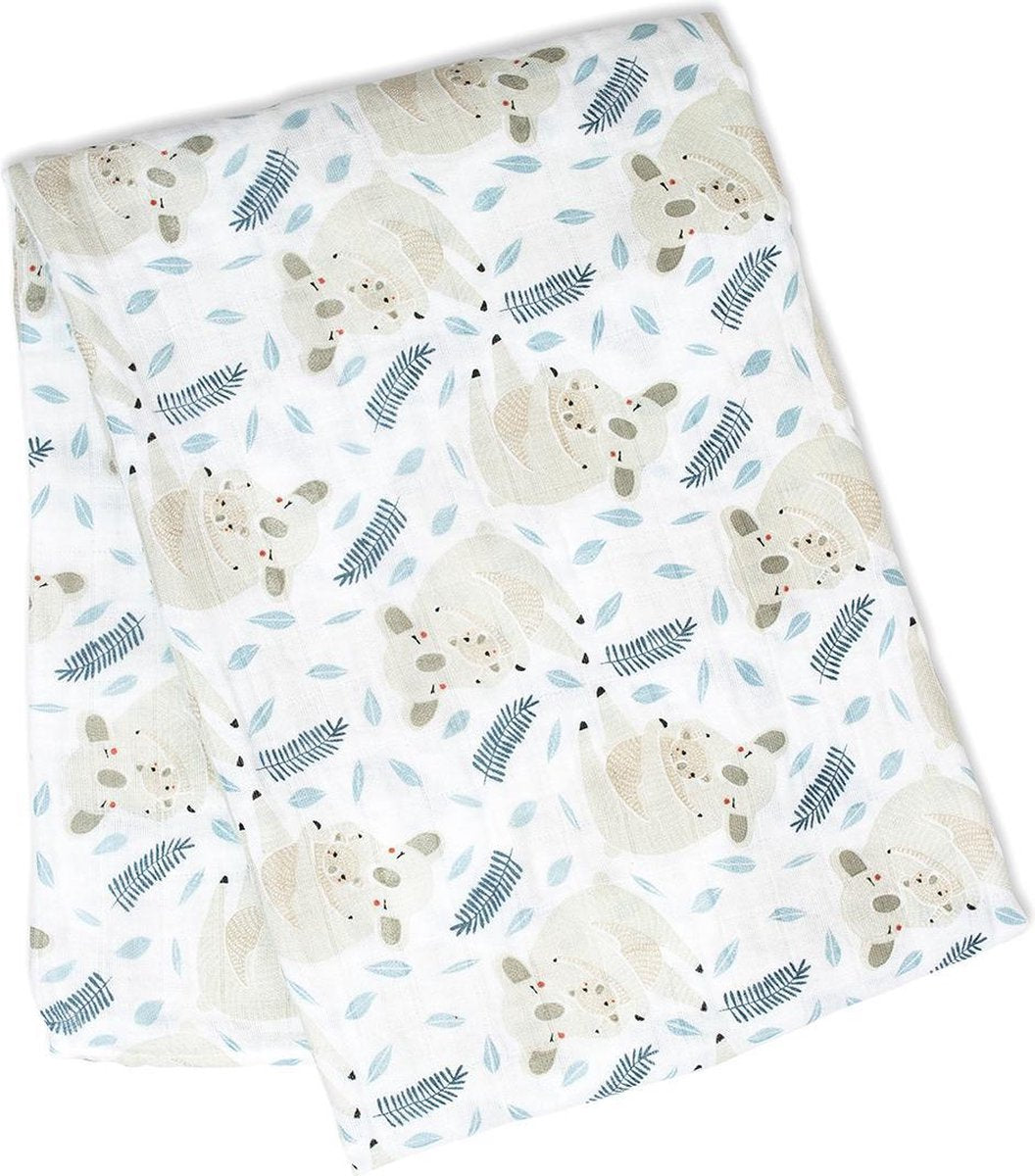 Lulujo - mousseline - emmaillotage - coton - 120x120 cm - koala moderne