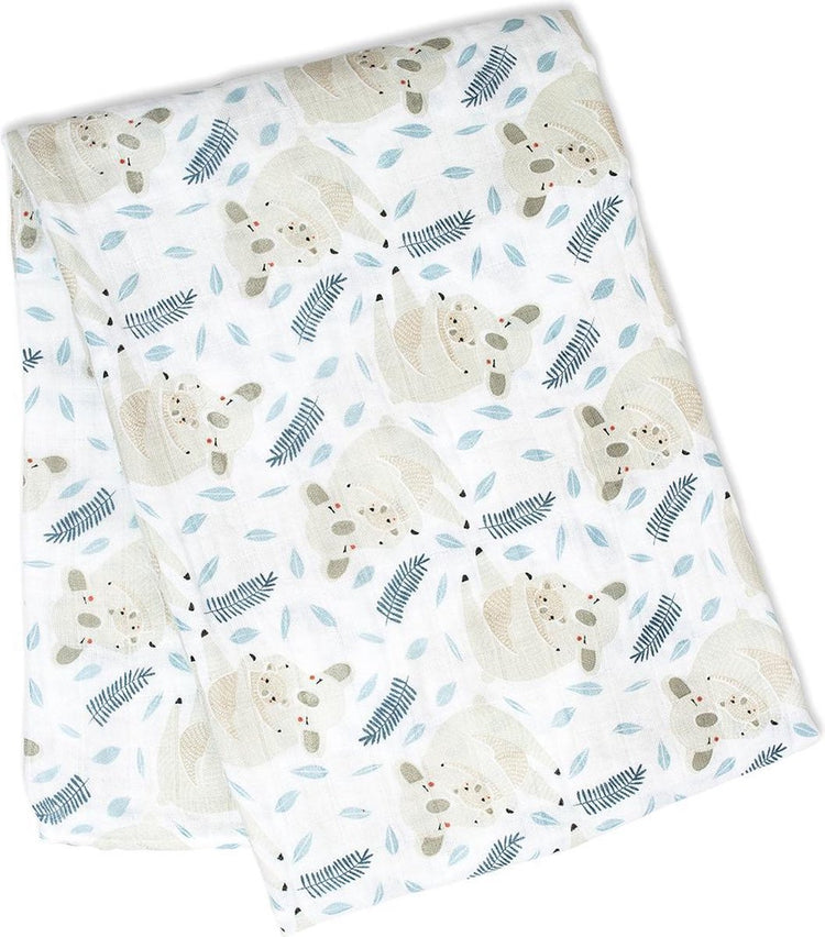 Lulujo - mousseline - emmaillotage - coton - 120x120 cm - koala moderne